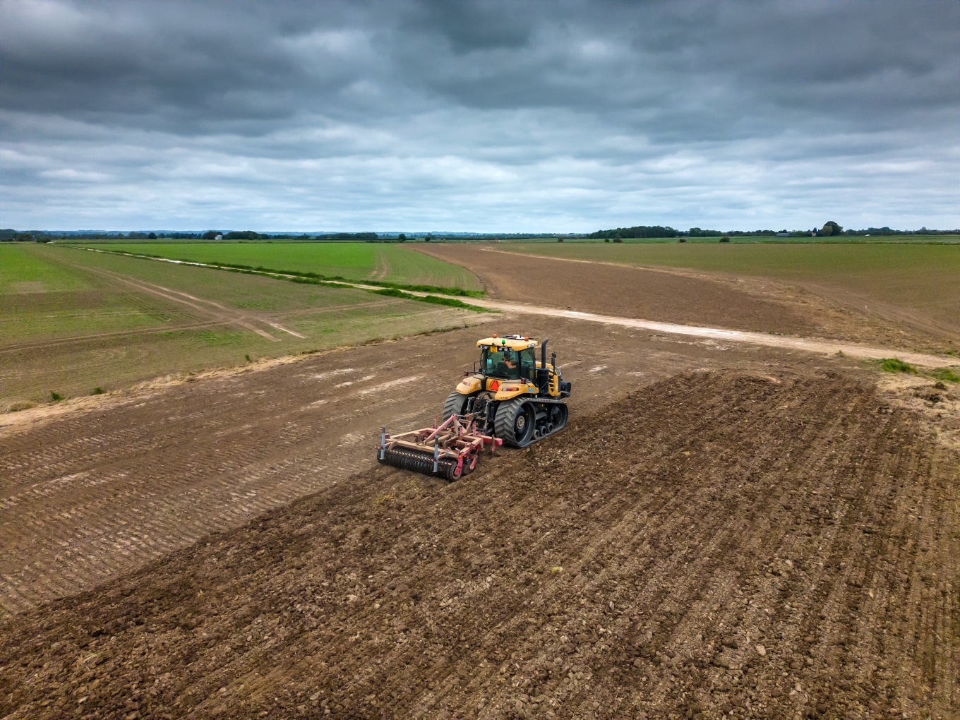 Precision farming - a tractor in a field